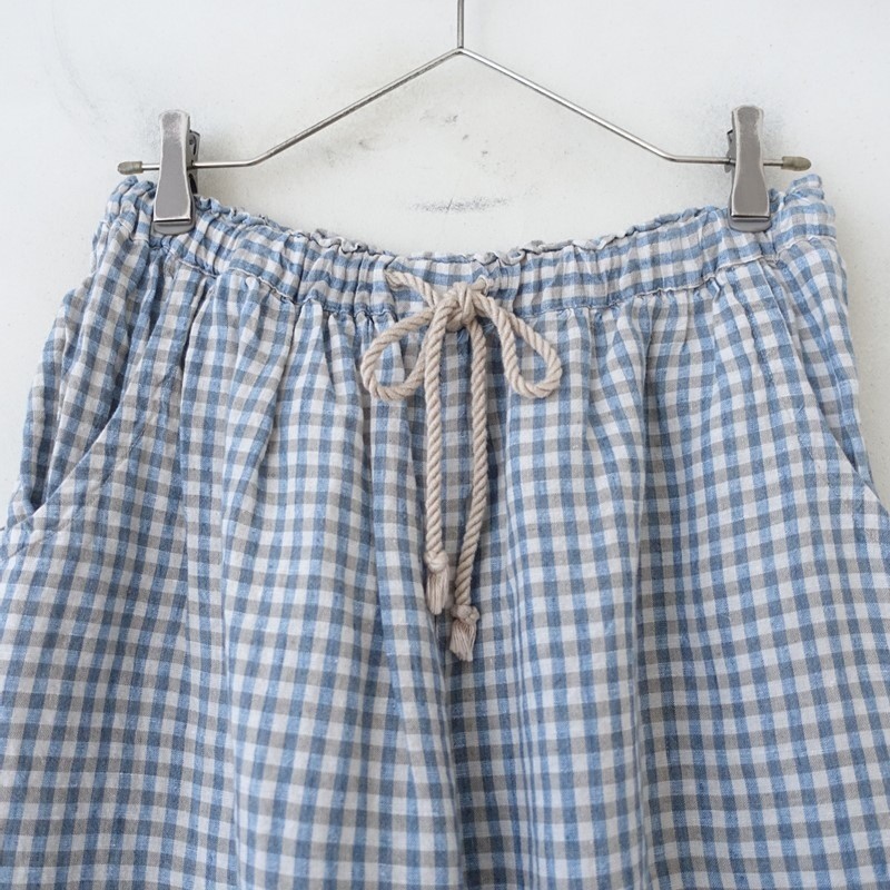 [Nest Robe] [Linen] [Size F] Linen Gingham Tapered Pants