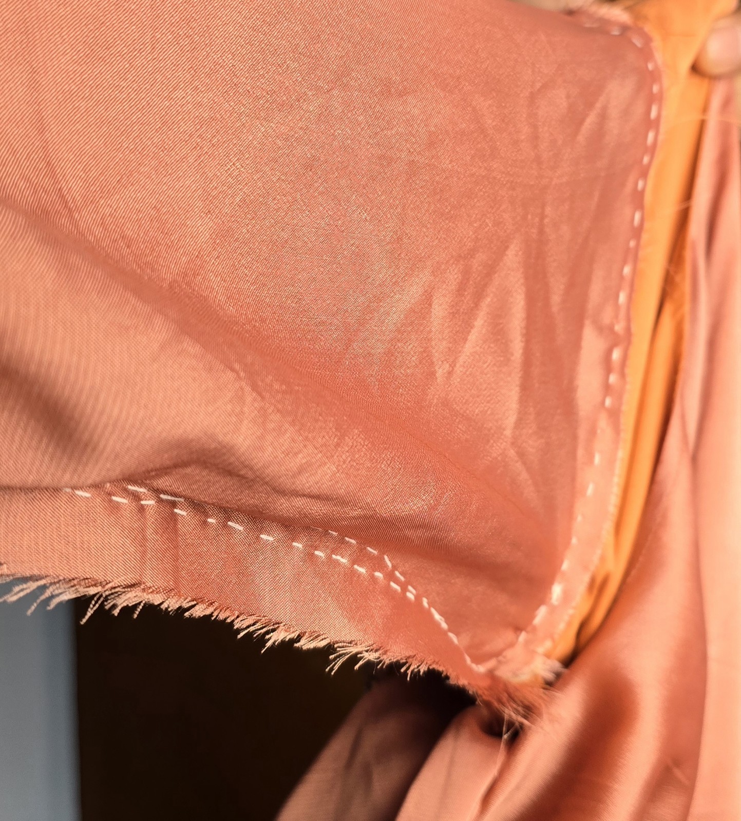 Peach Silk Blend Sequin Anarkali SalwarKameez w/Dupatta size 38 removable sleeve