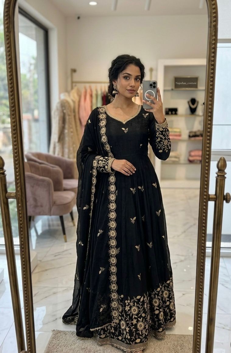 Beautiful Bollywood Ethnic Anarkali Suit Indian Wedding Party Wear Salwar Kameez