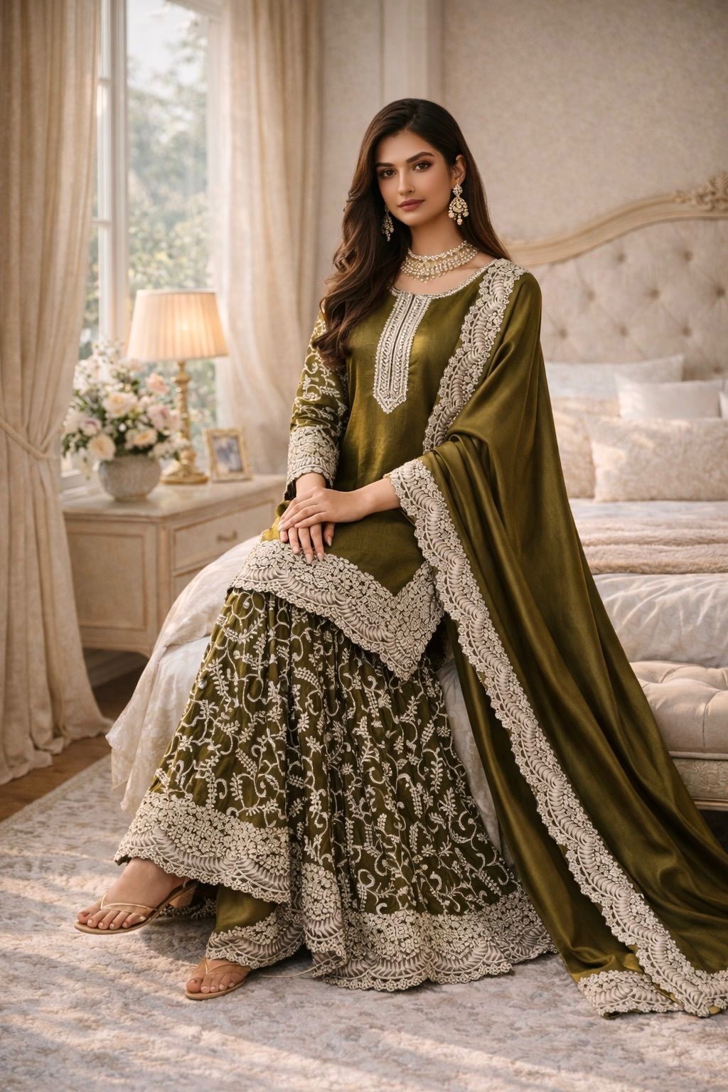 SHARARA PLAZOO SUIT PARTY WEAR PAKISTANI WEDDING SALWAR KAMEEZ PALAZOO SUIT