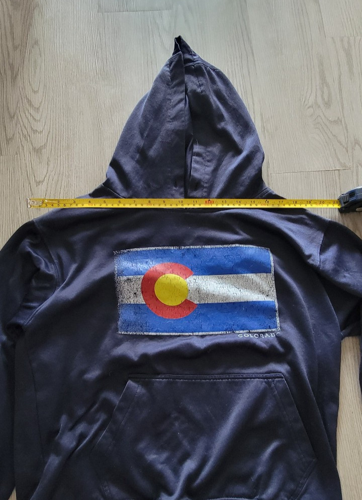 Gondal Sports Colorado Flag Hoodie Small S Navy Blue Pullover Made in Pakistan