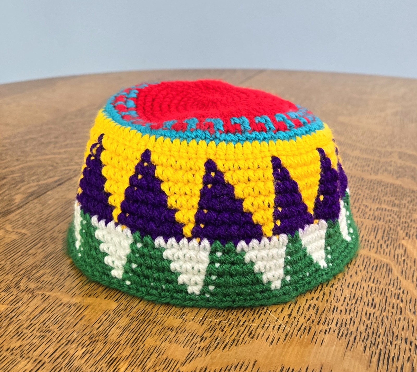 Mens Nubian Egyptian Head Gear Hand Crocheted Cap Multi Color