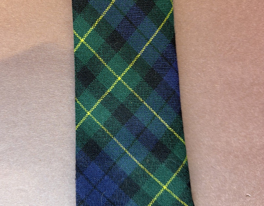 LOCHARRON Scotland Necktie Tartan BIAS Plaid CAMPBELL 100% New Wool Neck Tie