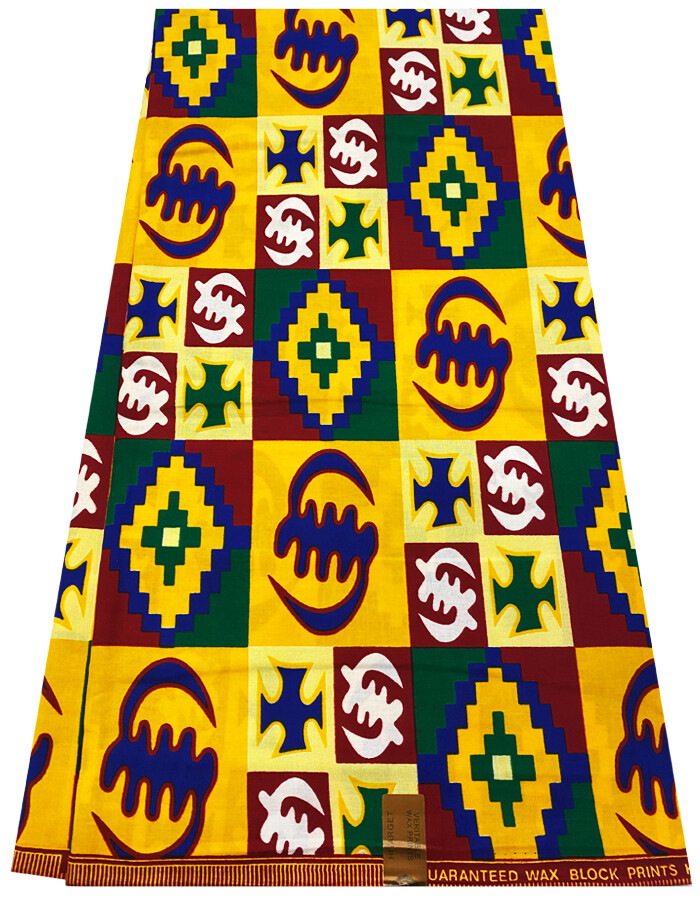 Kente Exclusive Design African Ankara Wax Print,100% Cotton,Sell by 6 Yards