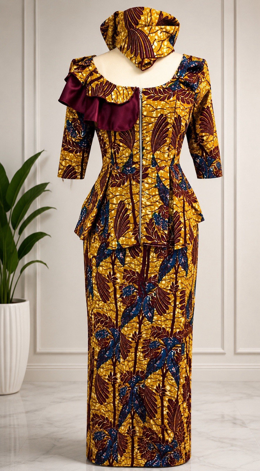 AFRICAN/NIGERIAN WAX ANKARA TOP /wrappe& HEADTIE-Medium SizeETHNIC CLOTHING 3pcs