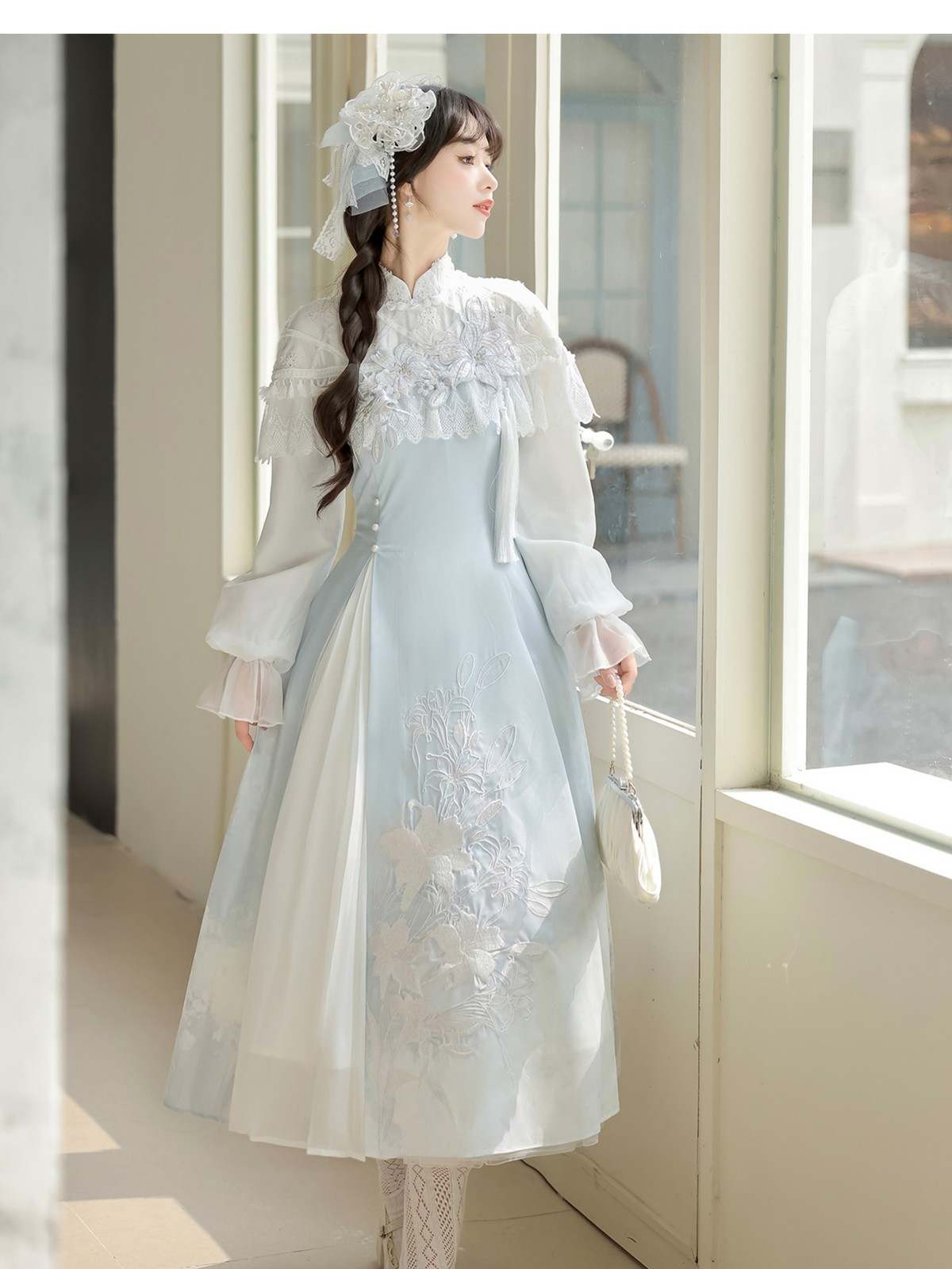 “Lily Dew” Modern Hanfu Ensemble – Elegant New Chinese Style Dress for Autumn