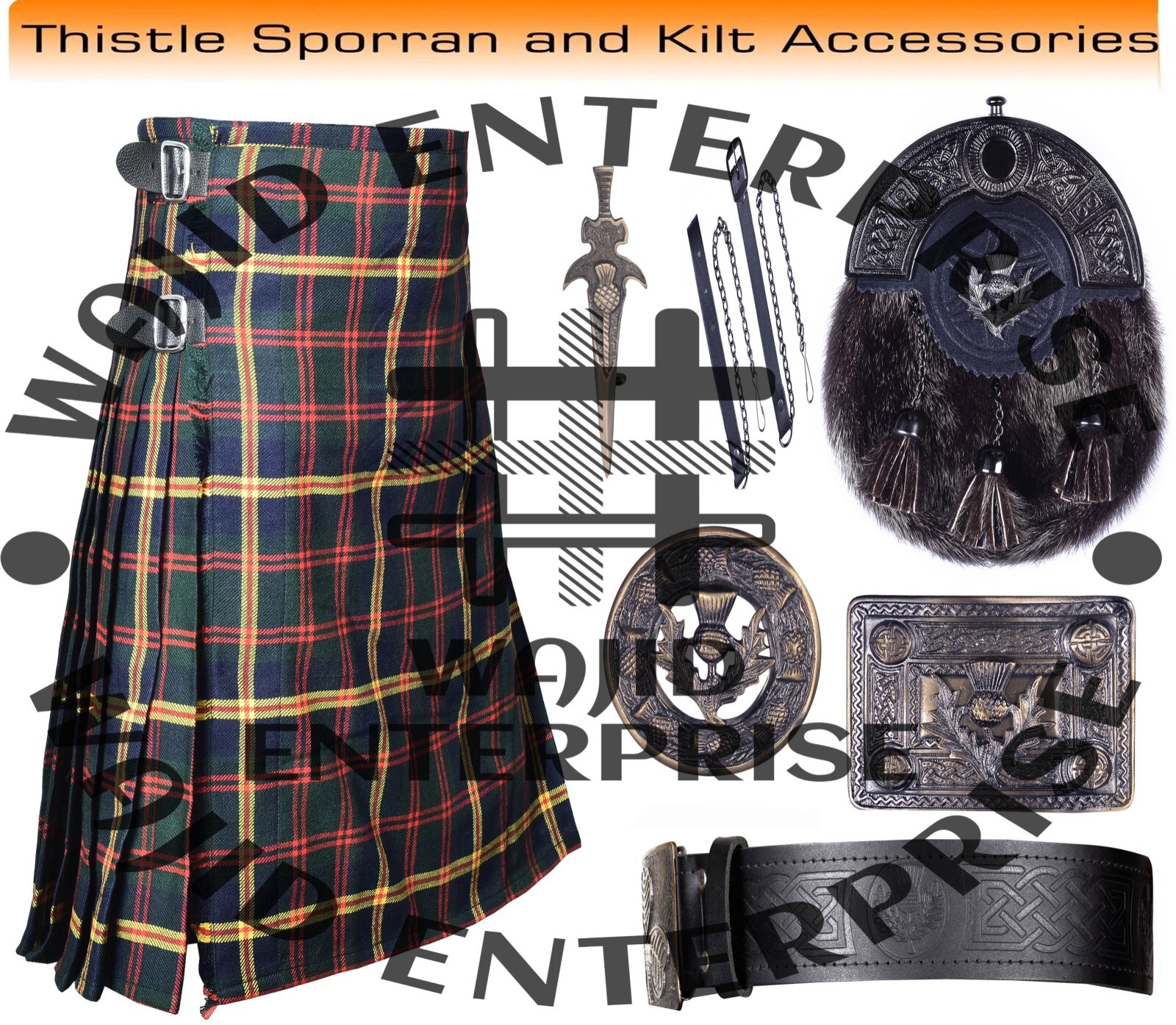 U.S Marine Tartan 8 Yard Kilt – Scottish Kilt & antique Accessories for Men’s