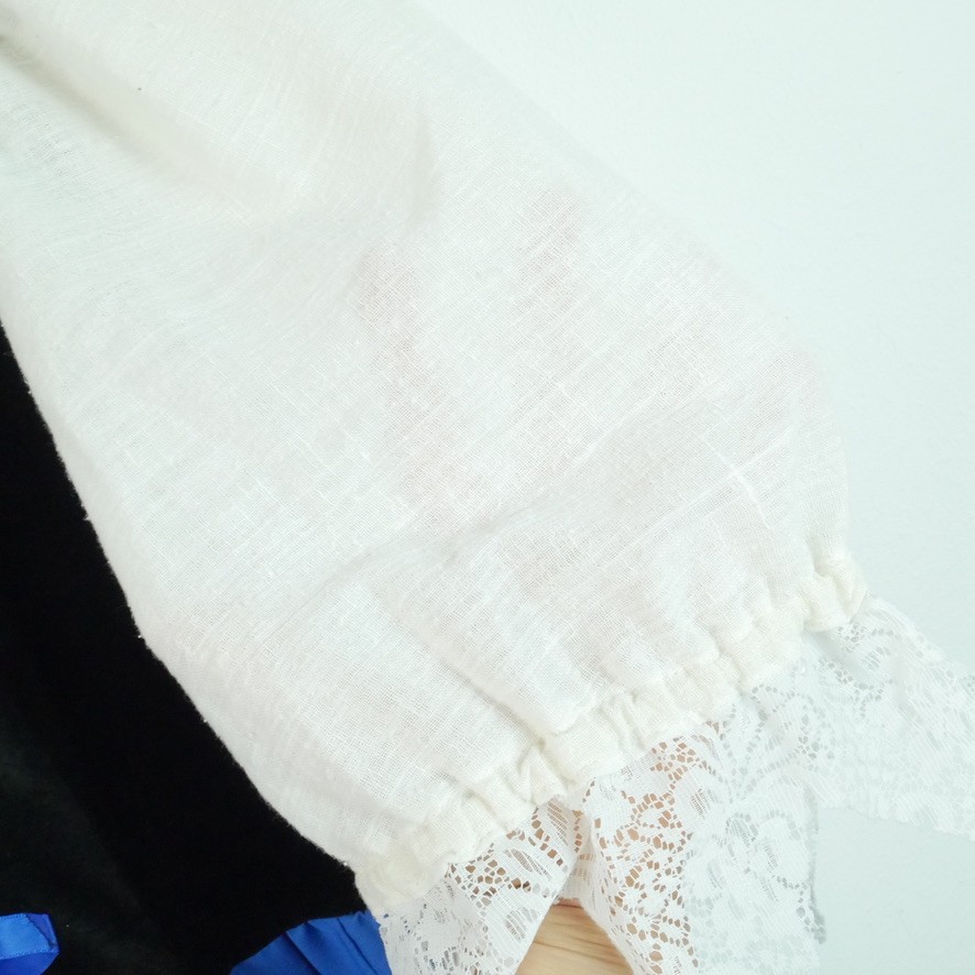 Dirndl Dress XS Blue Black Lace Up Oktoberfest Bavarian German Costume Peasant