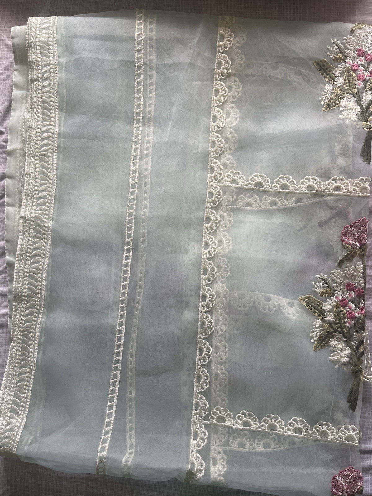 Pakistani Stitched 3 Piece Embroidered Lawn dress for women’s size Large