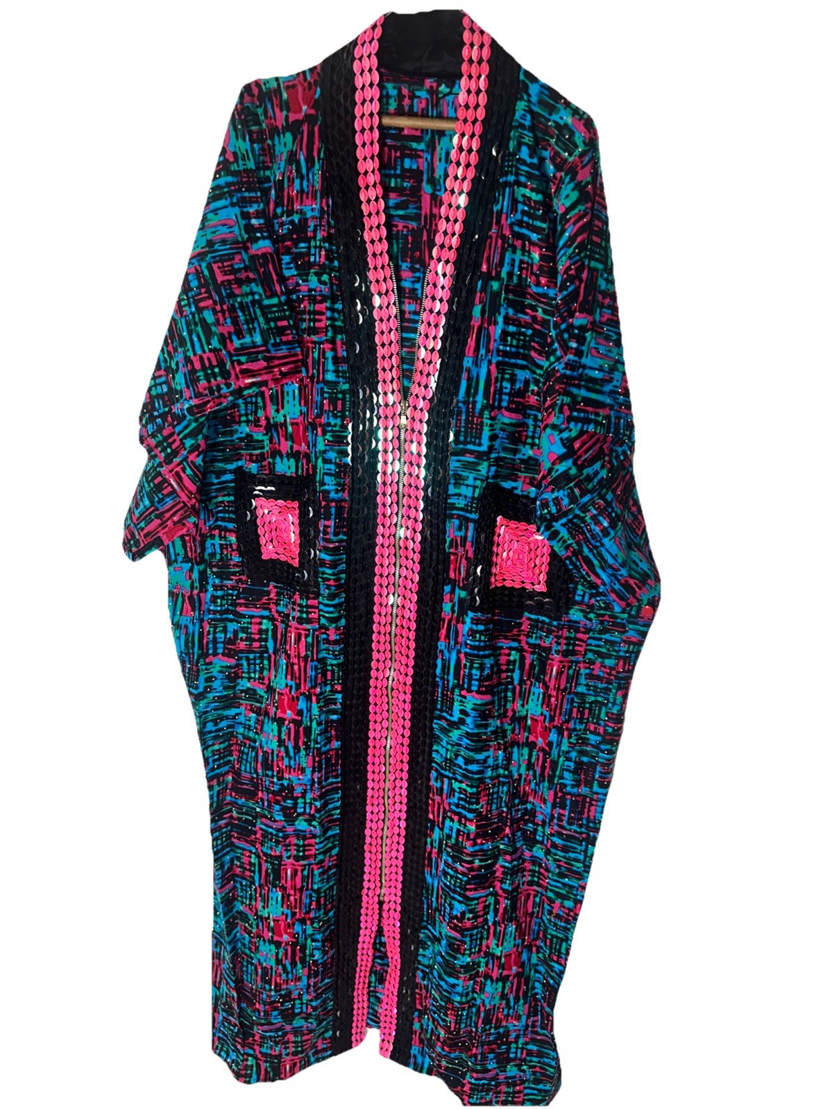 African Print Ankara mixed with Stones And Sequins Women Kaftan Dress