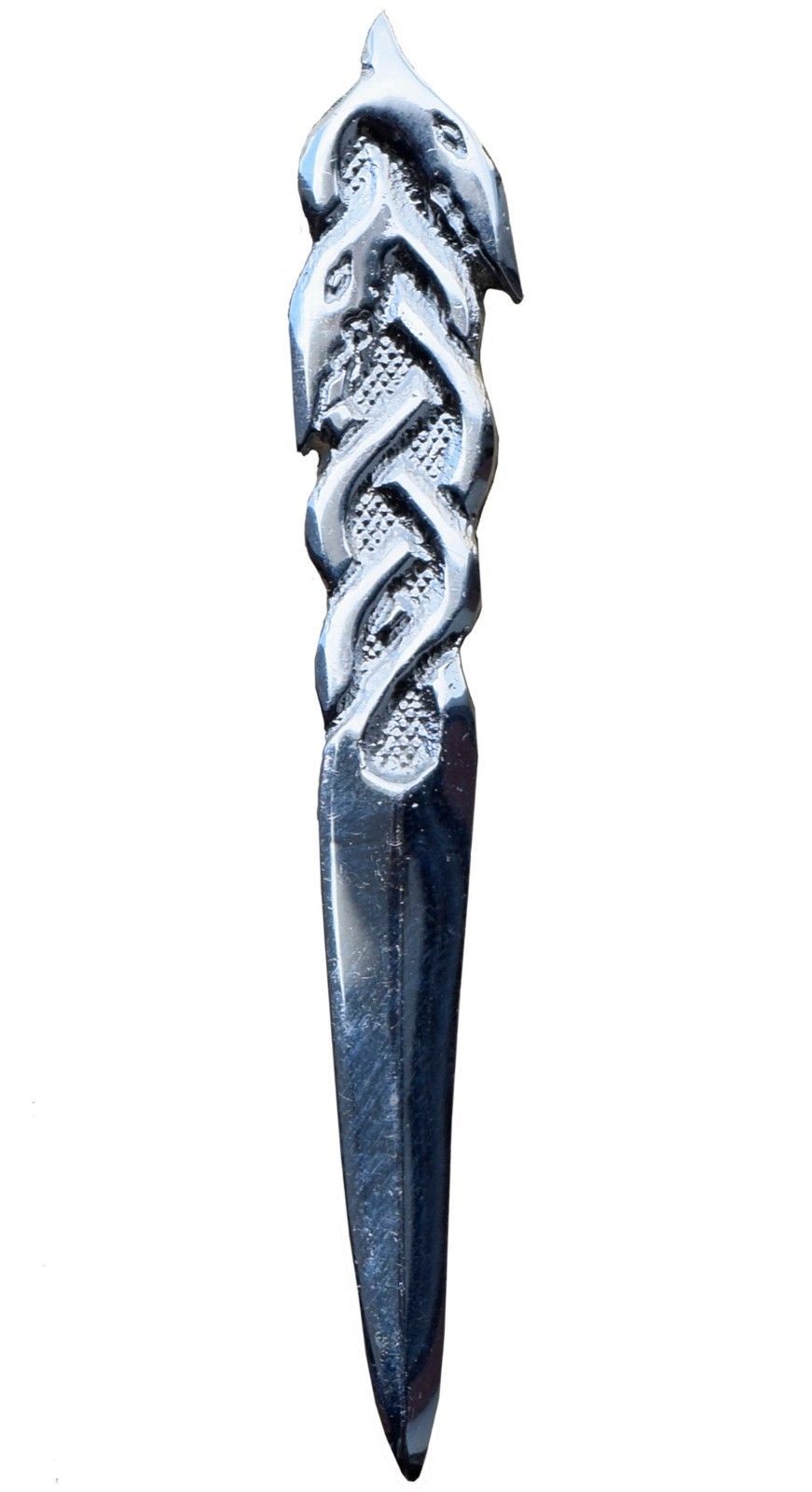 Kilt Pin Scottish AAR Brand Celtic Crest Antique/Chrome Brass Finish Size 4″ New