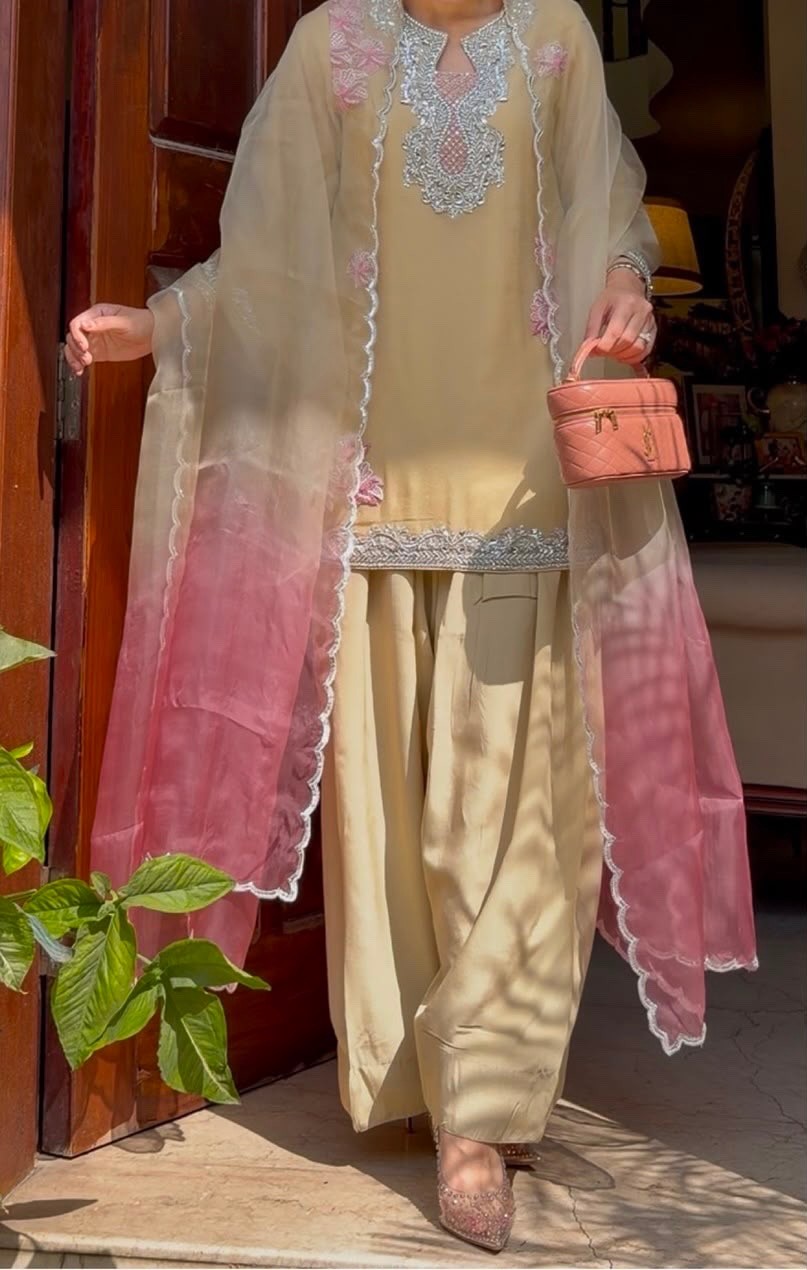 Women’s Designer Farshi Palazzo Suit Set Rayon Silk Dupatta Ethnic Wear