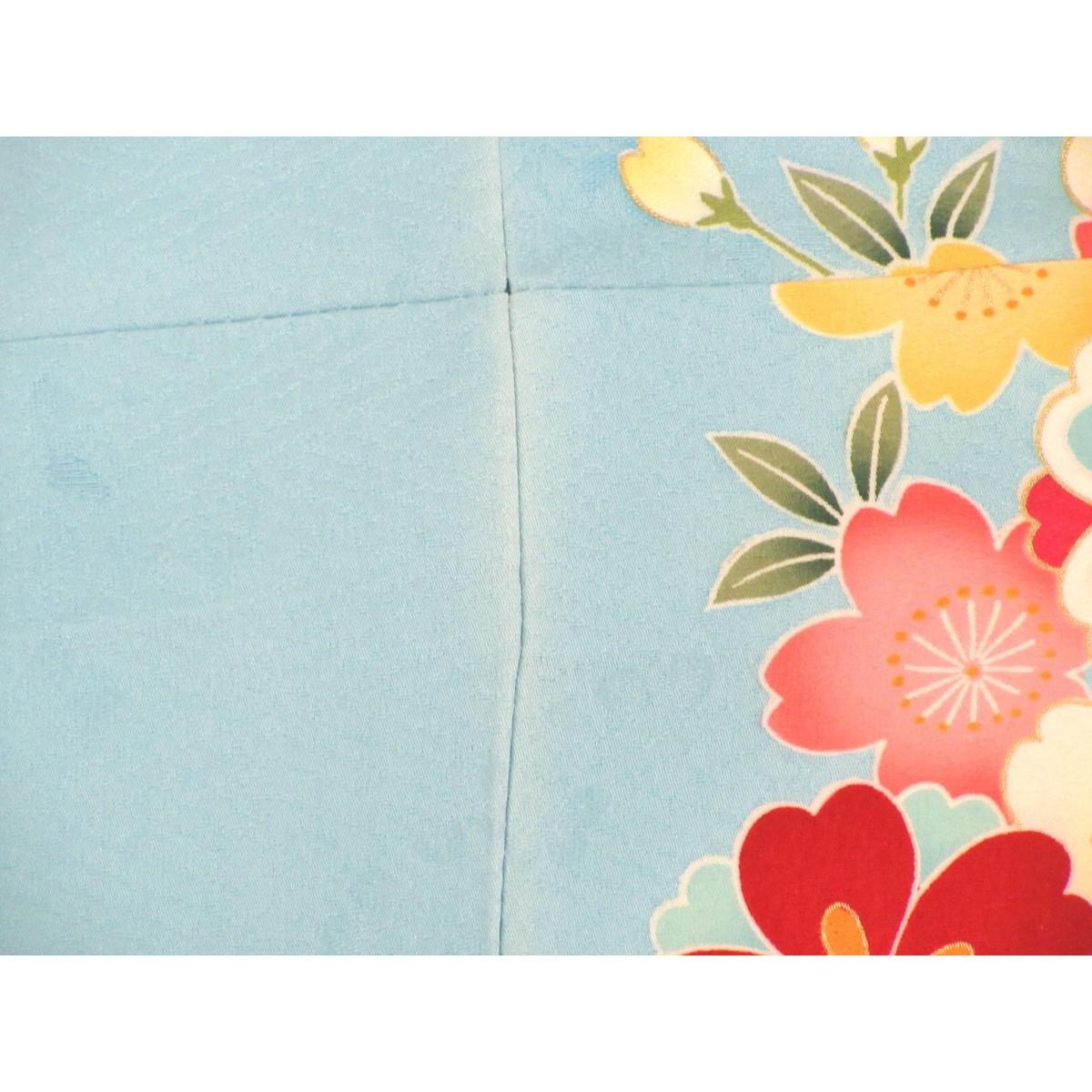 Authentic Japanese Kimono, Yuzen dyeing with gold leaf and gradation dyeing….