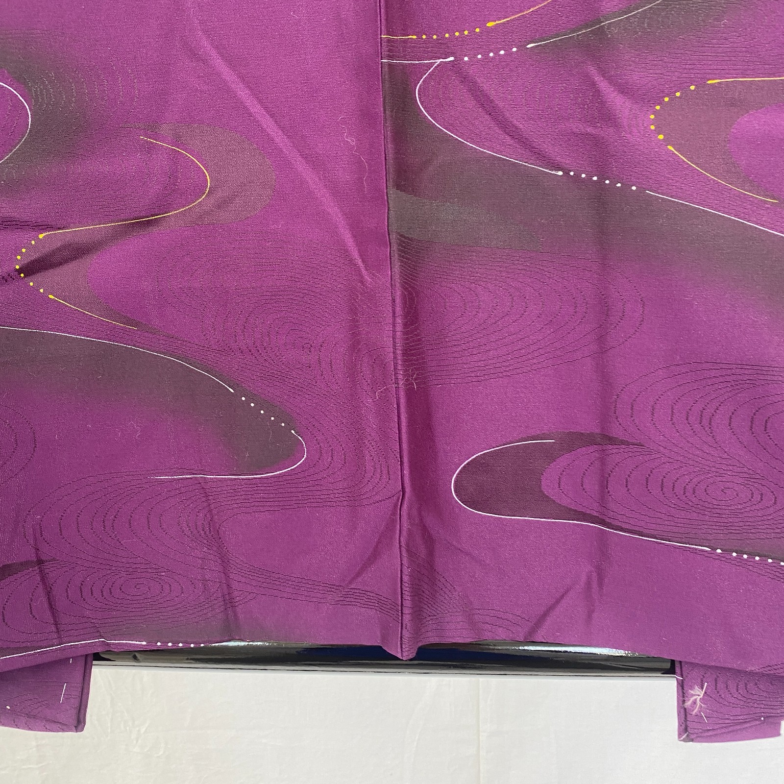 Japanese Vintage Kimono Haori Jacket Polyester Purple Traditional Authentic 30in