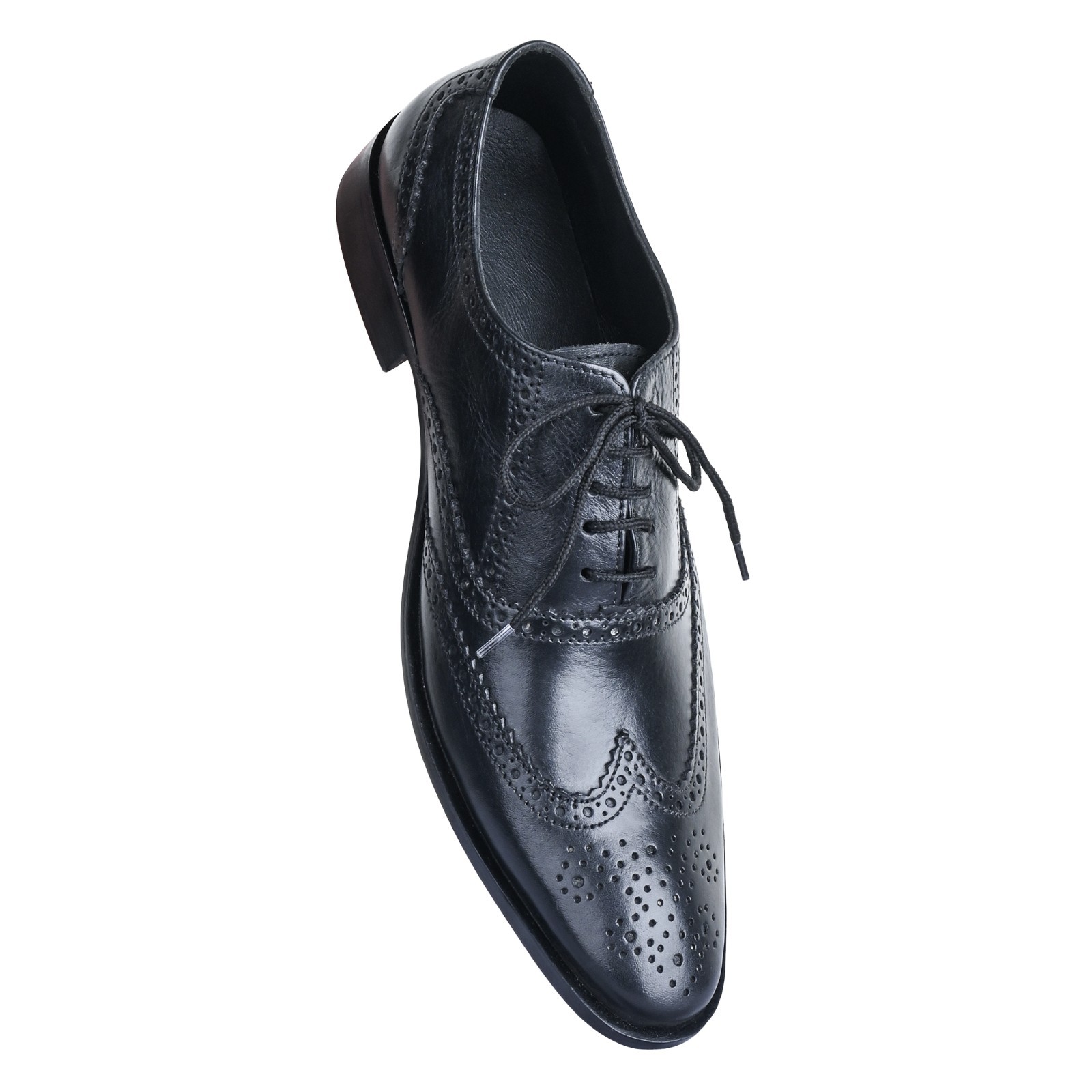 Scottish Highland Brogues Black Leather Oxford Kilt Shoes Formal Piper Wear