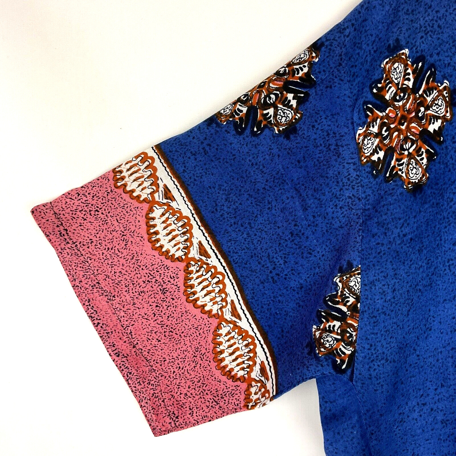 Unisex One Size Bali Tunic Batik Multicolor Pullover Elbow Sleeve Indonesia