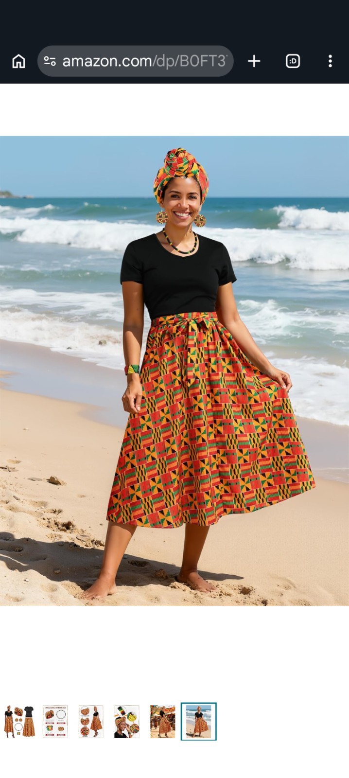 Beautiful 6 PC African Women’s Attire Traditional Dashiki Style Dress Set.