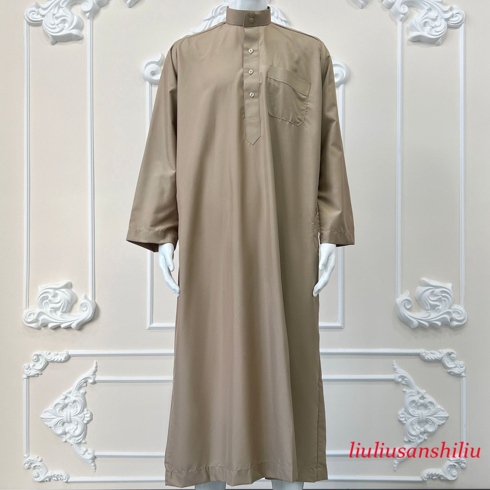 Arabian Men Long Robe Thobe Dishdasha Jubba Thoub Muslim Kaftan Abaya Ramadan