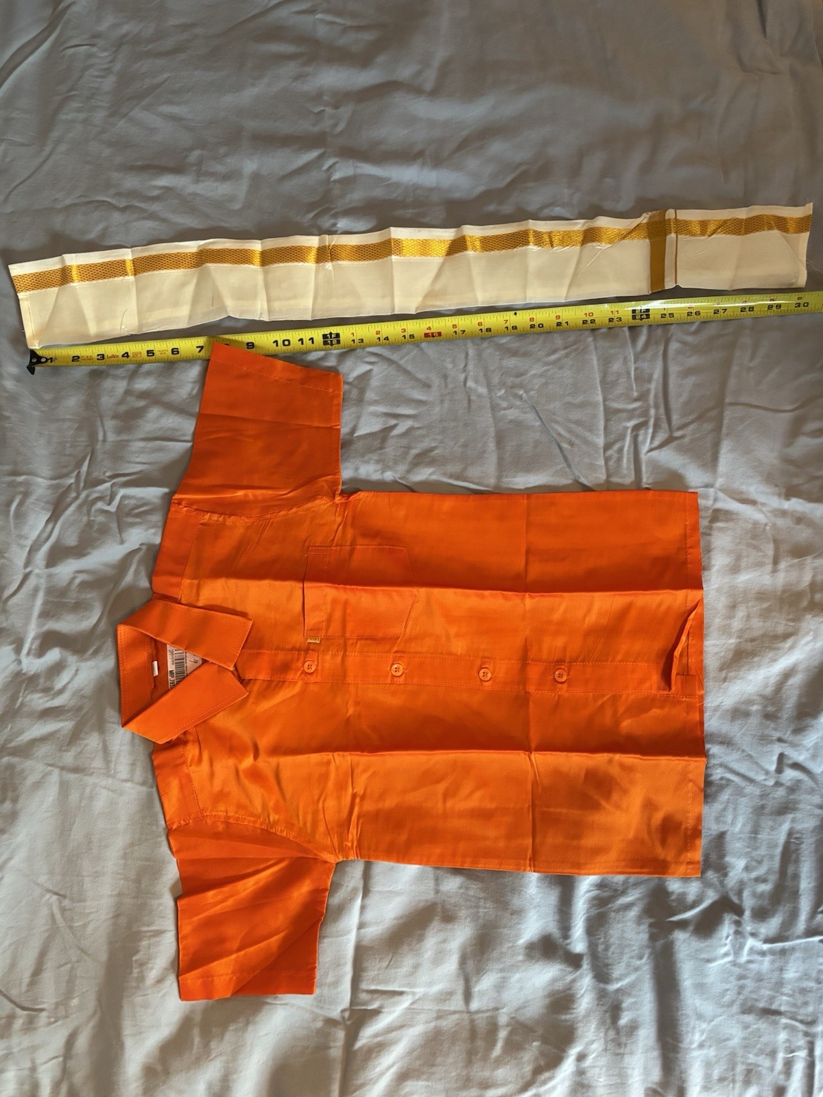 Indian Boys Kurta Top Orange Size 9 Kids