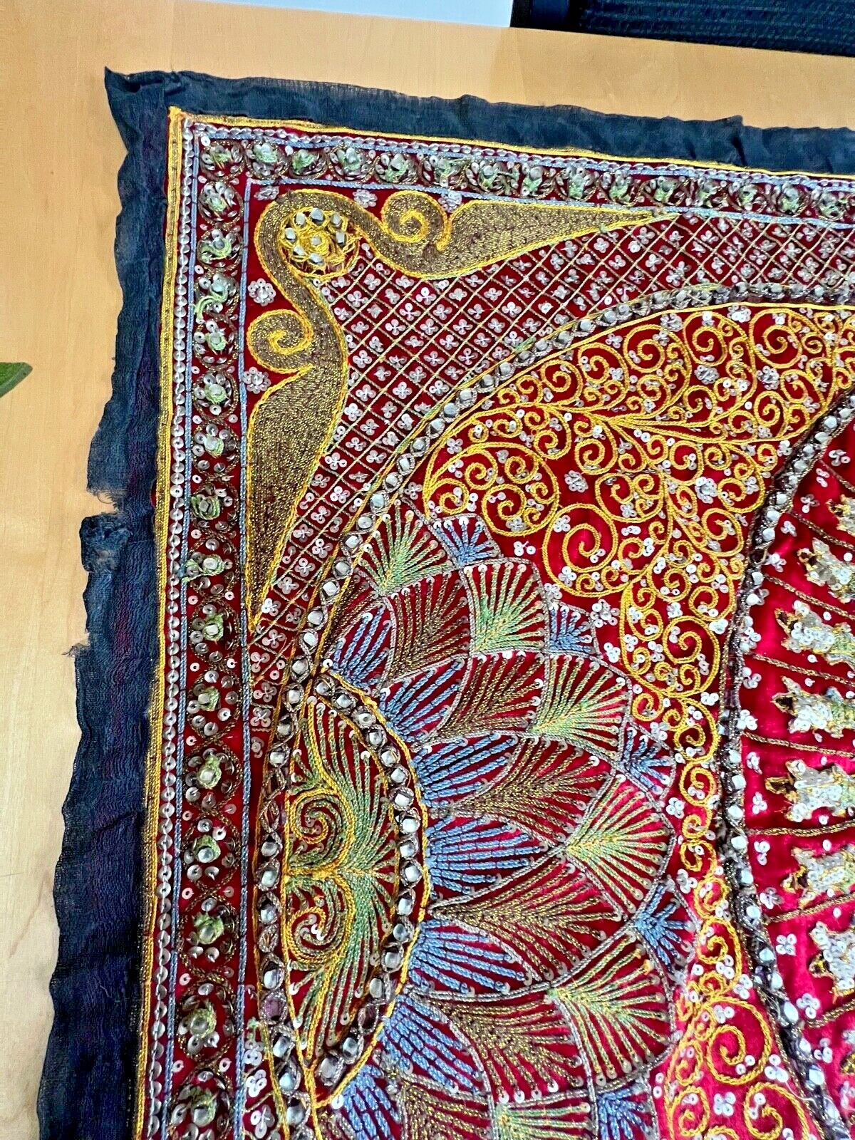 Spectacular Vintage Embroidered Wall hanging from Thailand