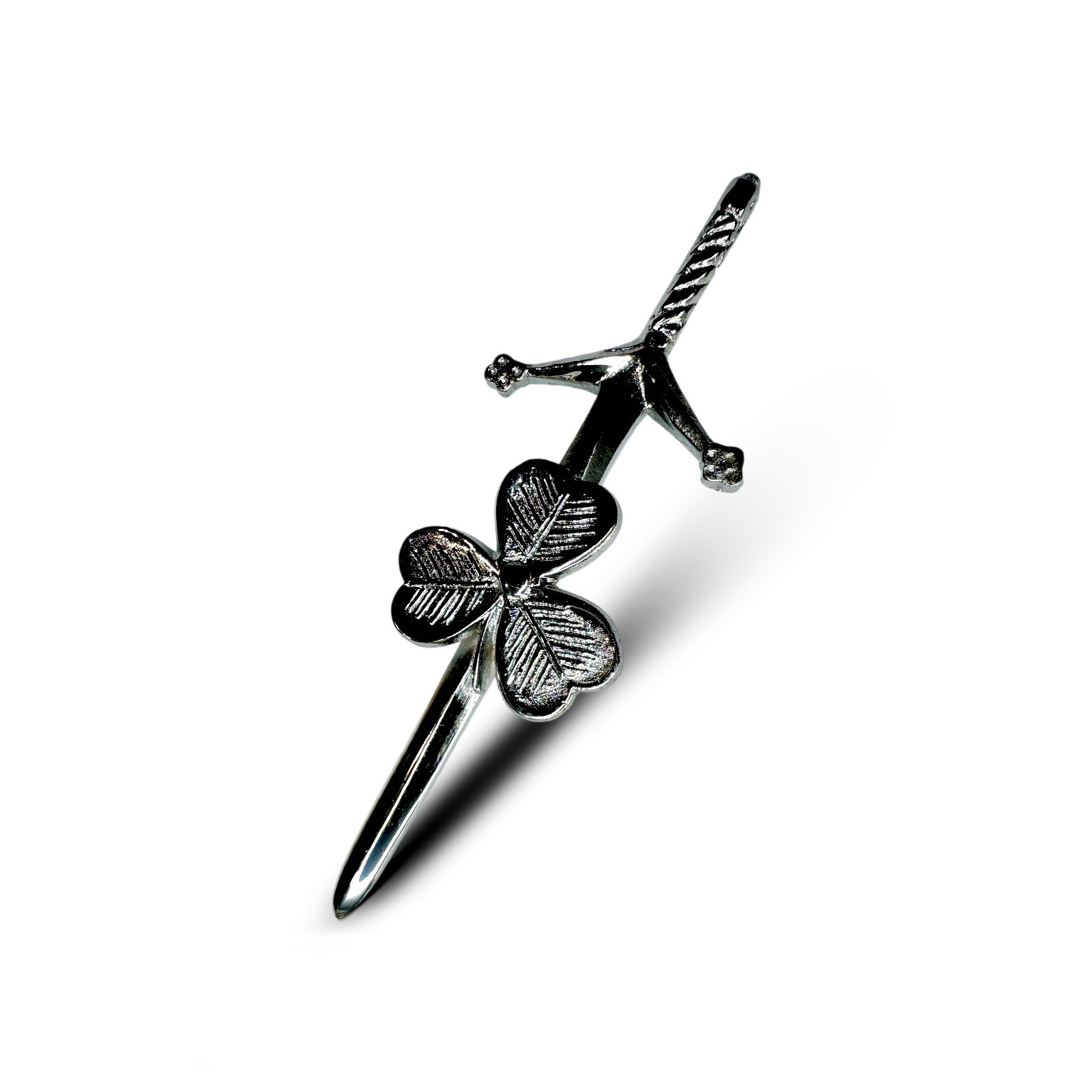 Shamrock Scottish 4″ Nickel Chrome Finish Kilt Pin