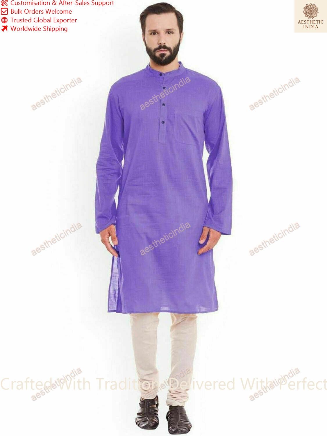 Mens Kurta Wear Mens Shirt Indian Ethnic Dress Mens Kurta Plain Size S to 7XL