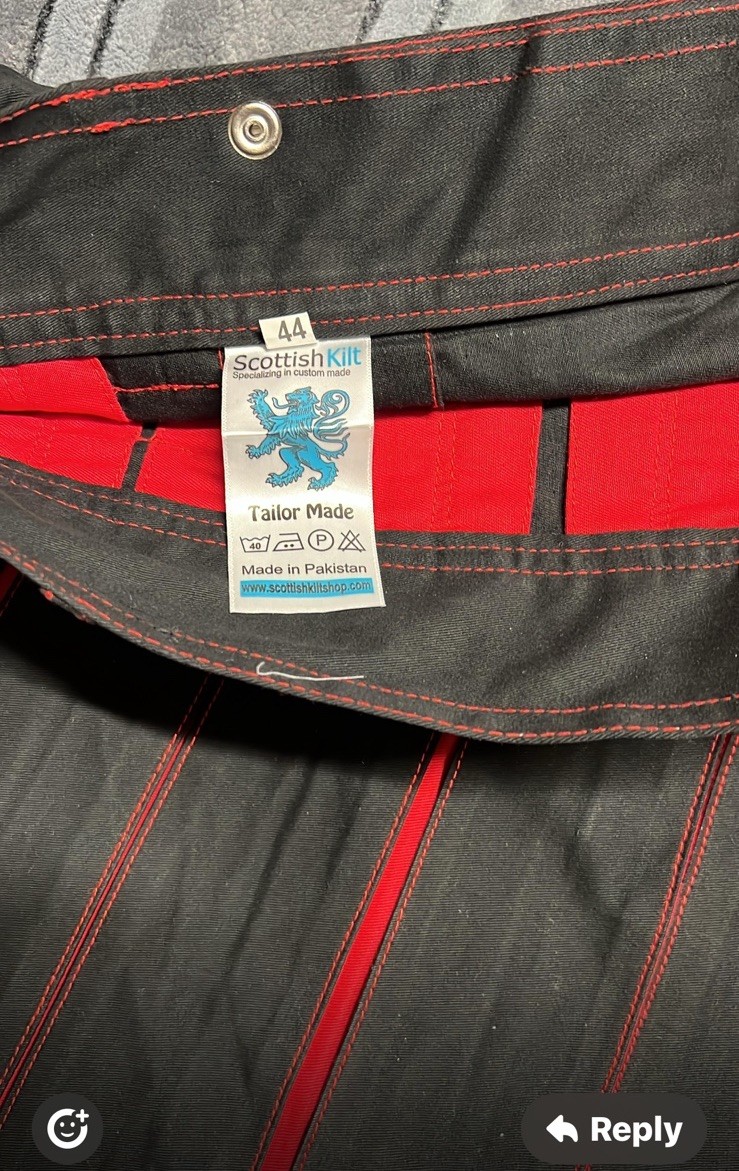 Fashion Utility Kilt (waist 44” Length 25”)