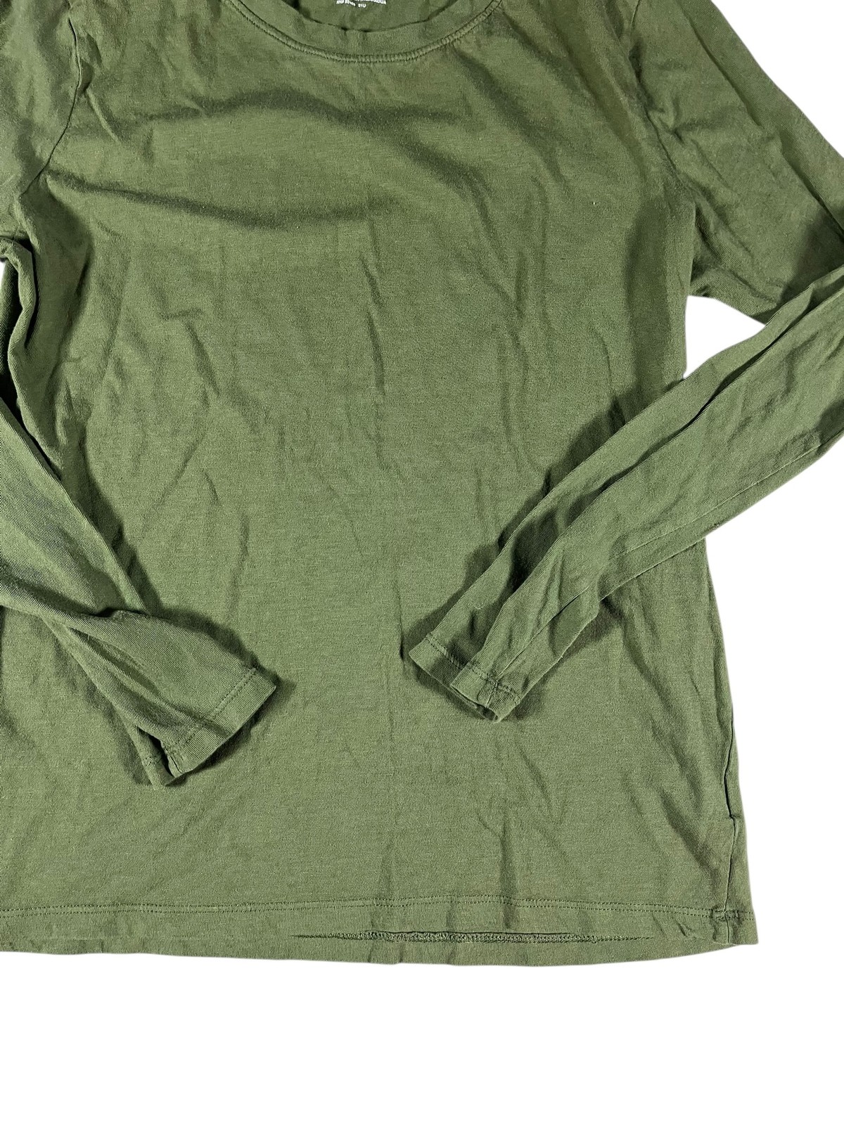 Time and Tru Women’s Green Long Sleeve Crew Neck T-Shirt Size S 100% Cotton
