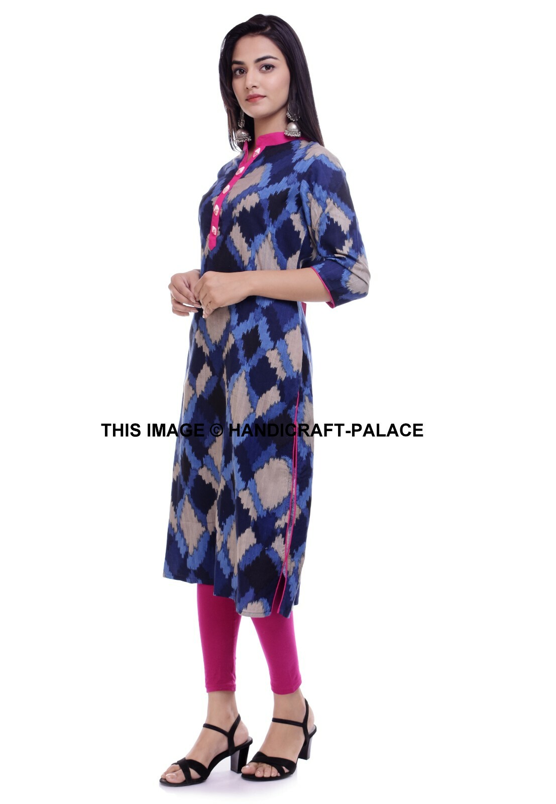Bollywood Women Indian Cotton Rayon Printed Kurti Kurta Top Tunic Casual Ethnic