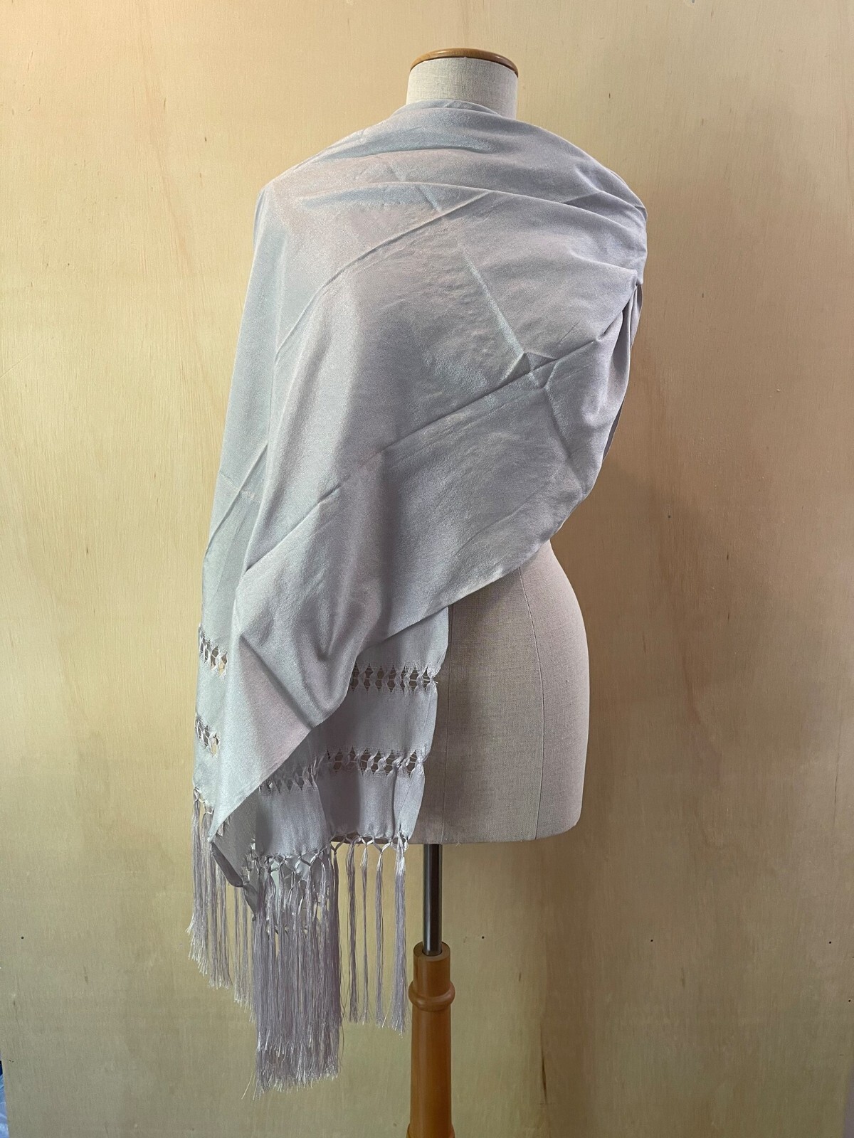 Mexican Rebozo Chalina Medium Silver Plata Doula Baby Carrier Shawl Wrap