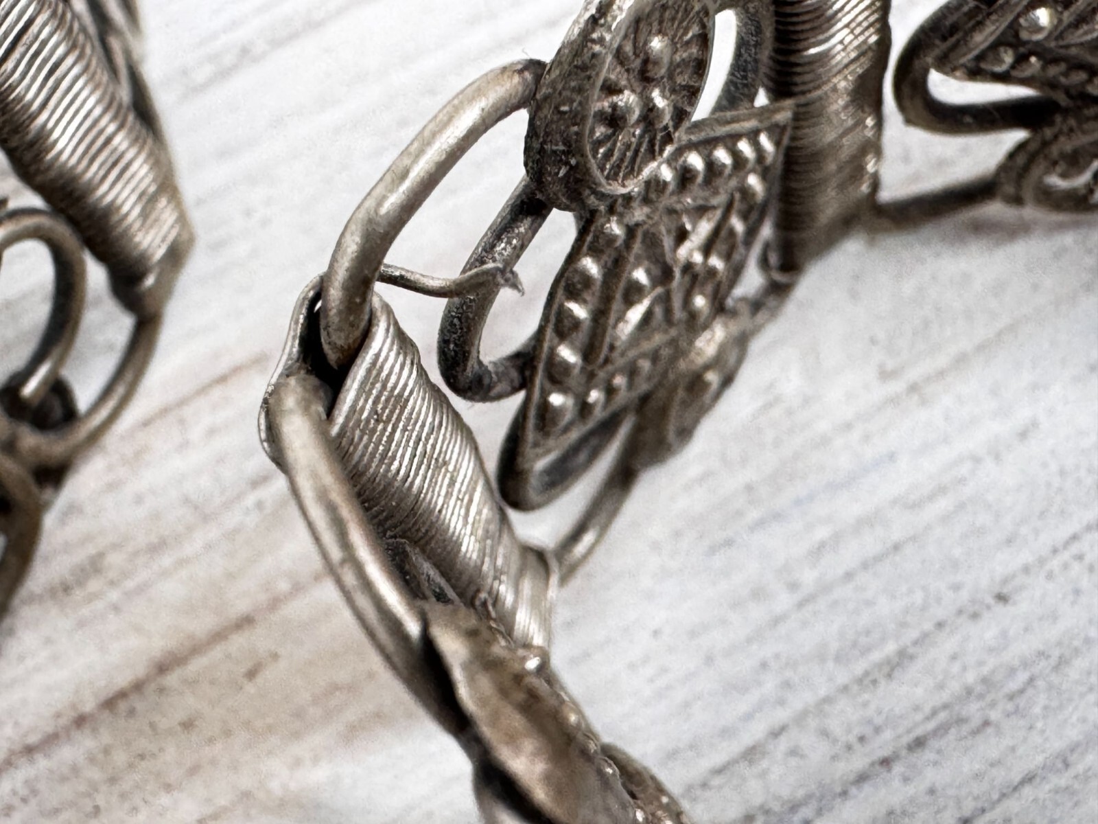 Vintage Chinese Asian Dragon Silver Toned Belt Buckle Filigree Belt