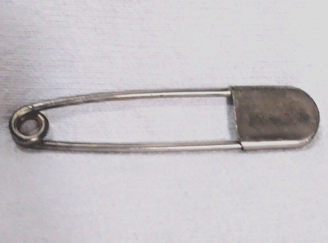 Vtg Metal Kilt Pin Blanket Pin Brassy for Tartan Plaid Wool Skirt 5″ L Preppy