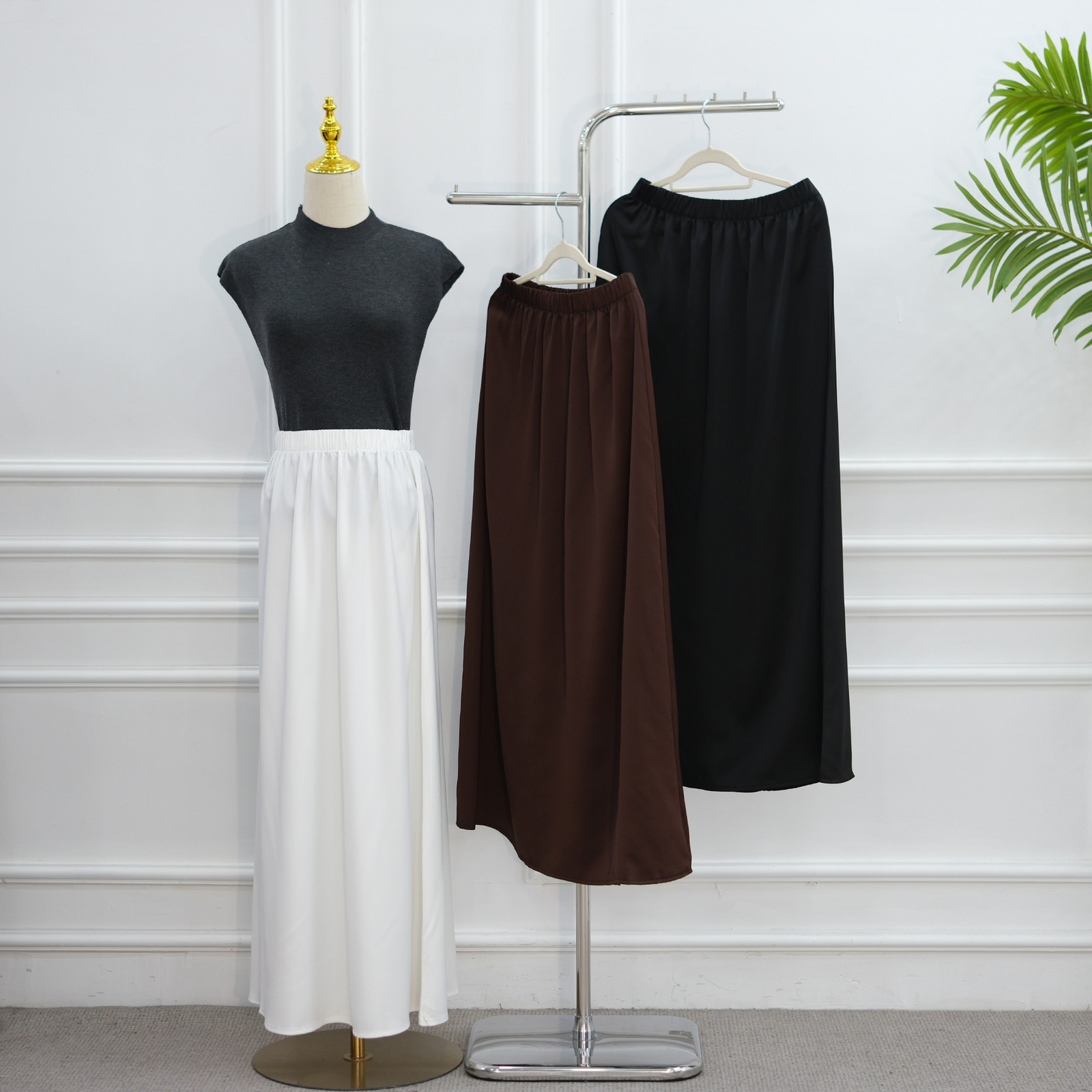 Women Blouse Long Skirt O-Neck Asymmetrical Lace Long-Sleeve Blouses 2 Piece Set
