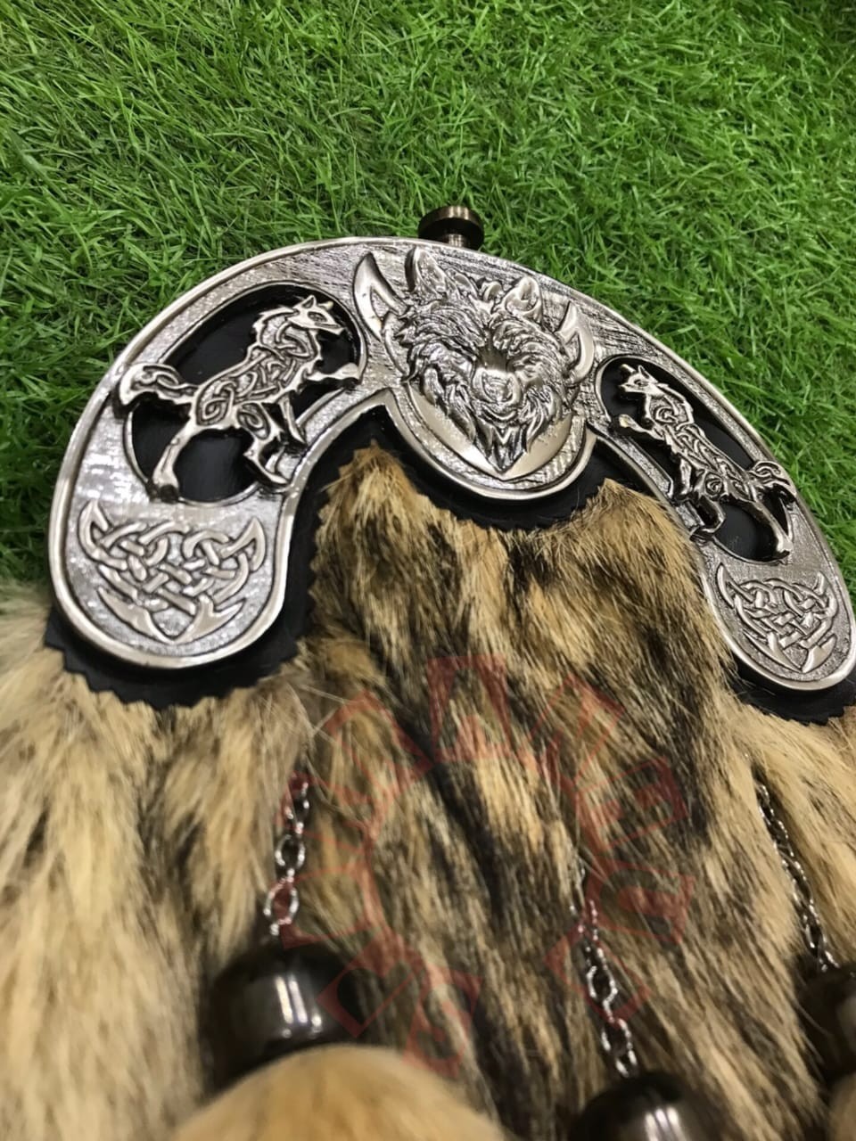 Scottish Handmade Full Dress Rabbit Fur Sporran- Kilt Accessory