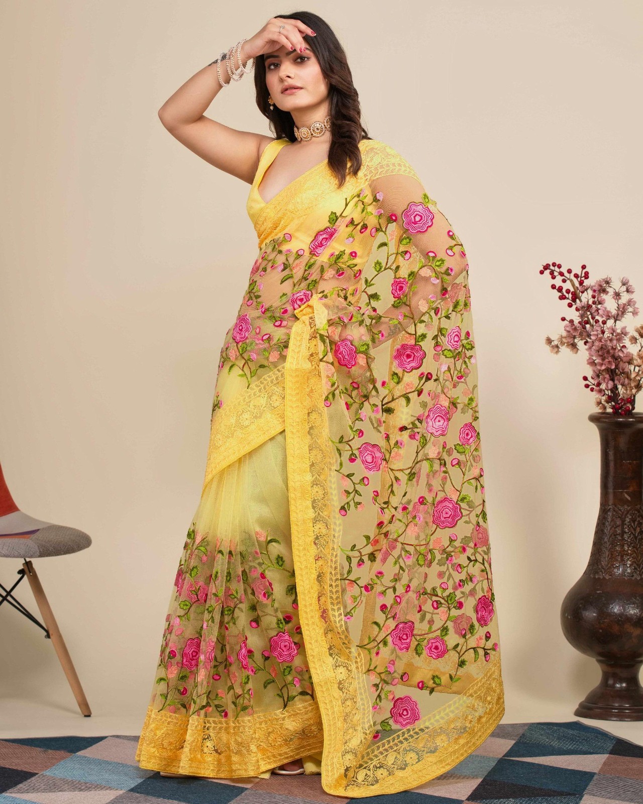 SAREE BLOUSE INDIAN NEW SARI PAKISTANI WEDDING DESIGNER BOLLYWOOD PARTY WEAR