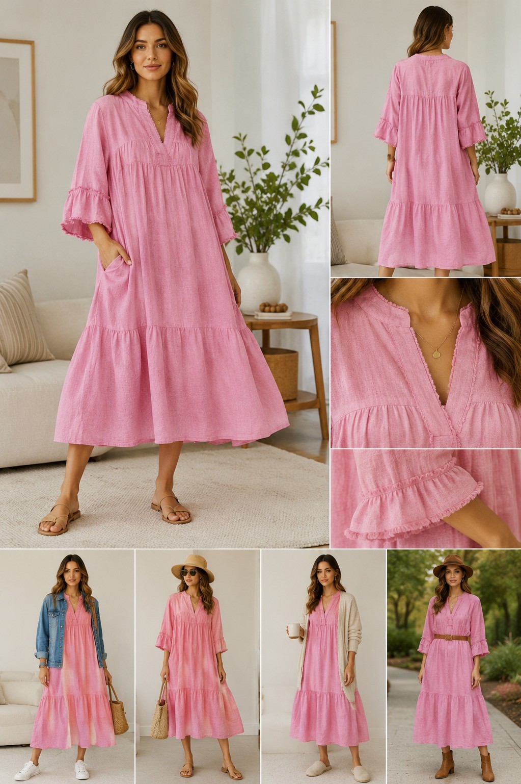 Premium 100% Khadi Cotton Maxi Dress | Boutique Finish | Relaxed Fit | Comfortab