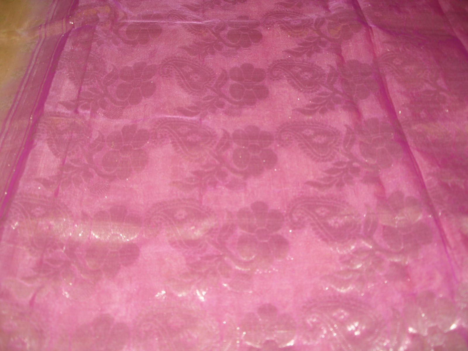 NEW SILK SARI WITH ZARI AND PINK COLOR