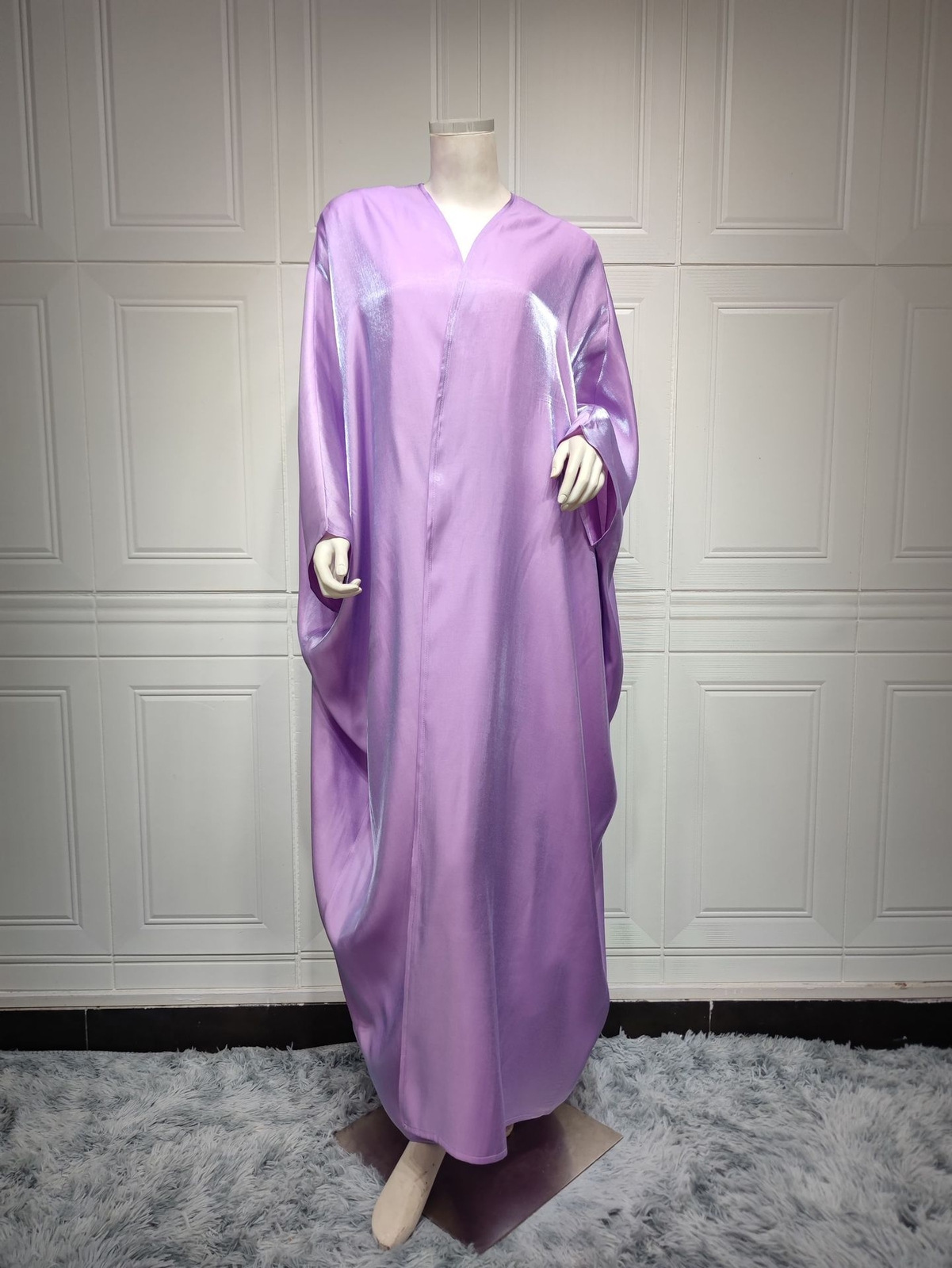 African Plus Size Kaftan Ramadan Eid Muslim Women Dress Islam Satin Abaya Dubai