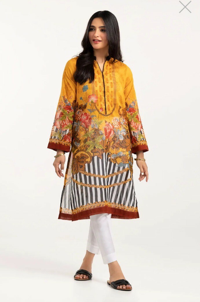 NWT GUL AHMED Size S Cambric Cotton Kurti Pakistani Designer Indian SAFINAZ