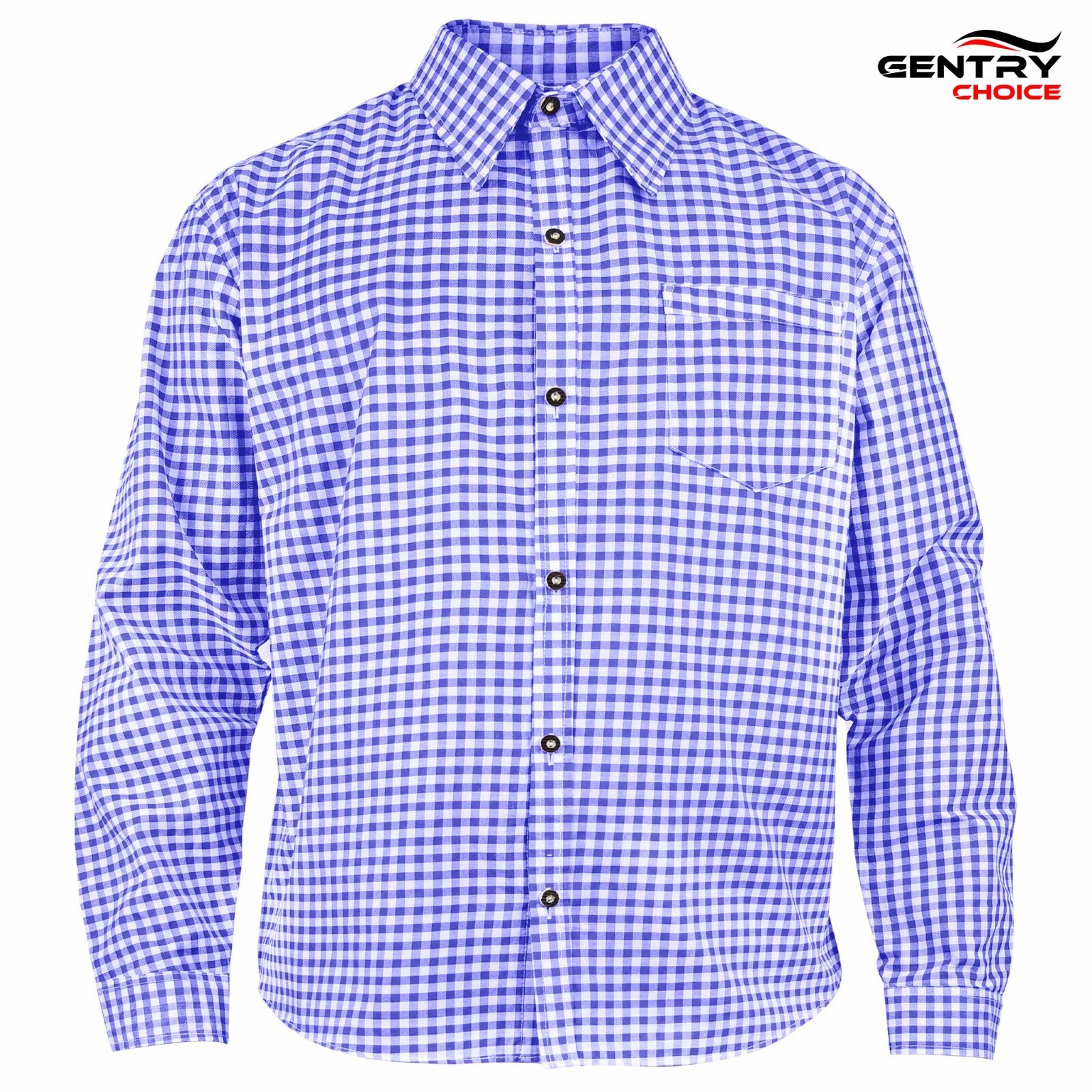 Bavarian Shirt Checked Blue Oktoberfest Costume German Outfit Lederhosen Shirt