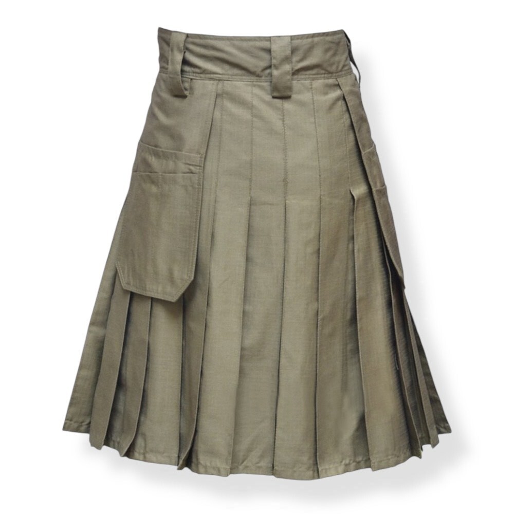 Men’s Khaki Utility Kilt Scottish Working kilt is made of Cotton