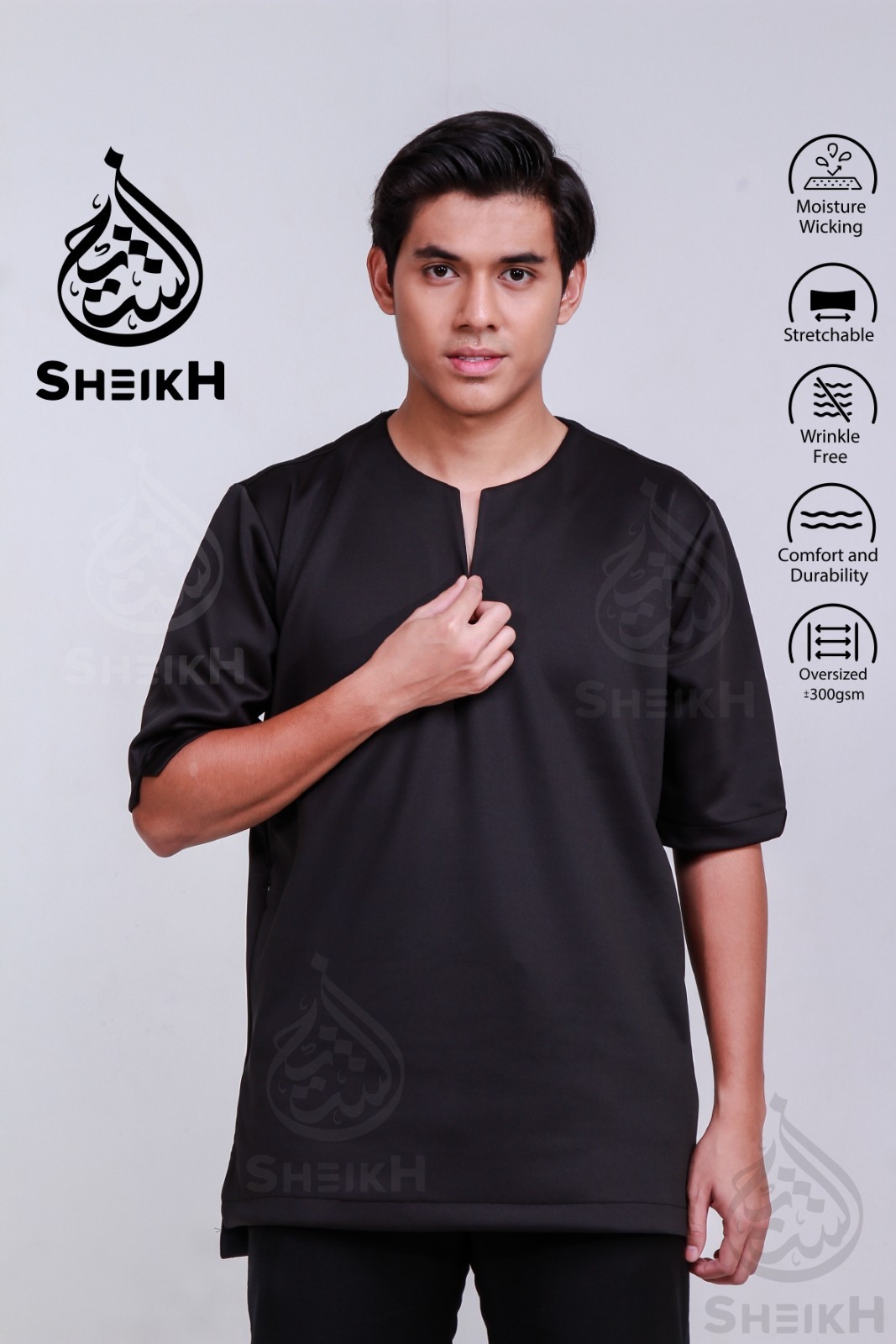 Men Premium Kurta Cotton Minimalist Islamic Wear Casual Eid Slim Fit Shirt