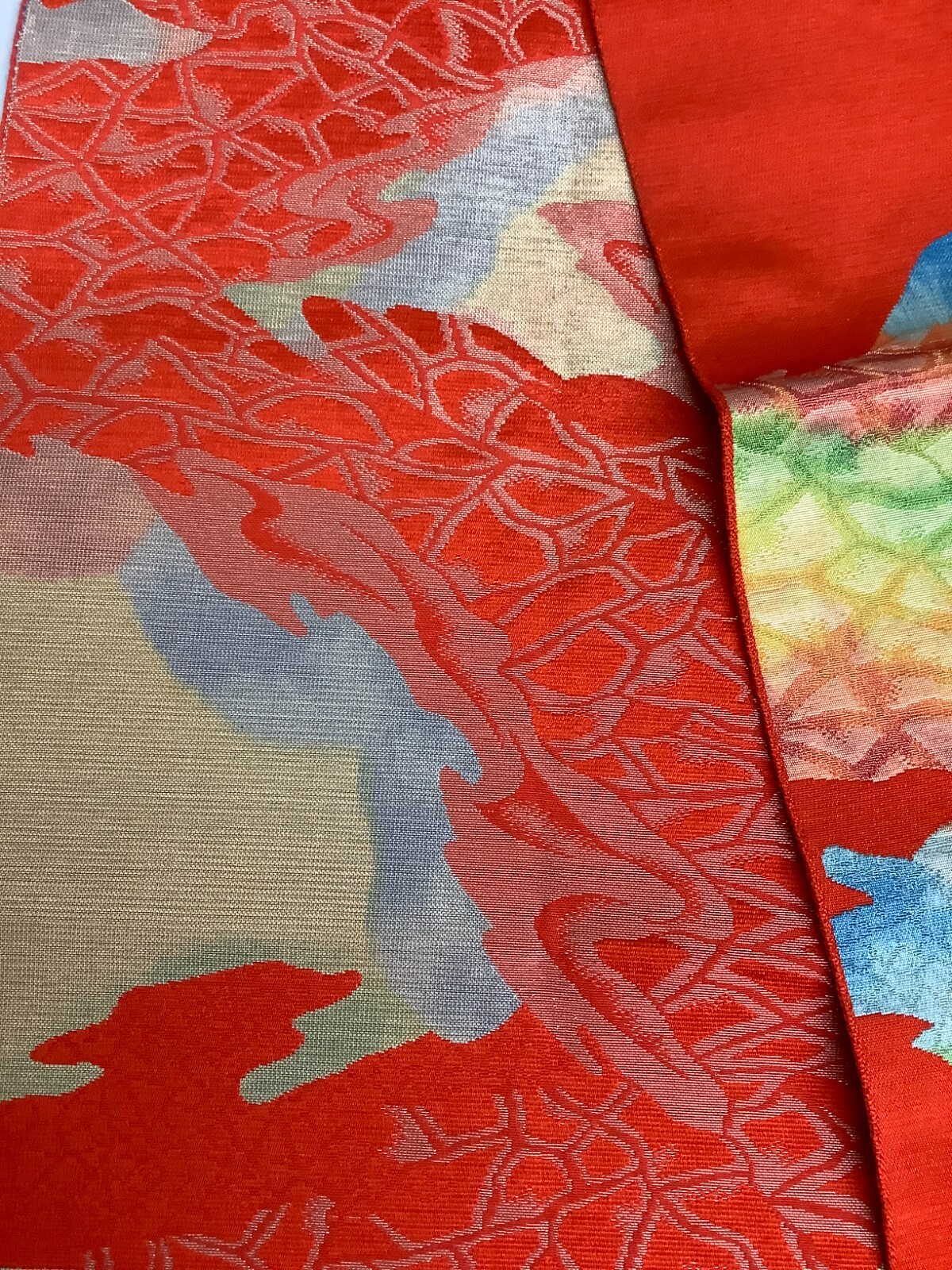 Japanese Vintage Kimono Nagoya Obi silk red expensive tradition 140.1×11.8inch