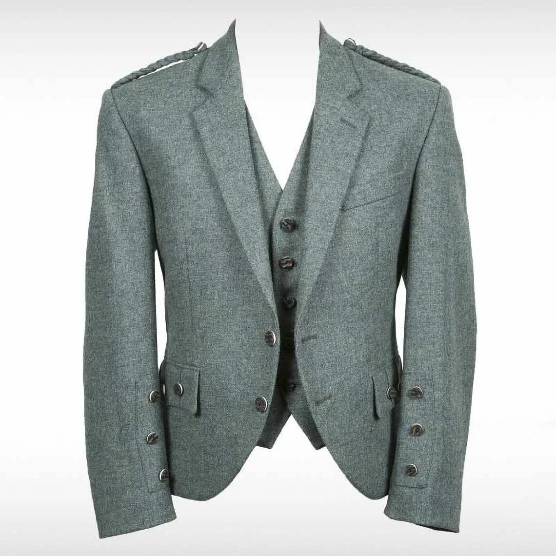 New Lovat Green Argyle Jacket Scottish Traditional Wool Scottish Kilt Jacket