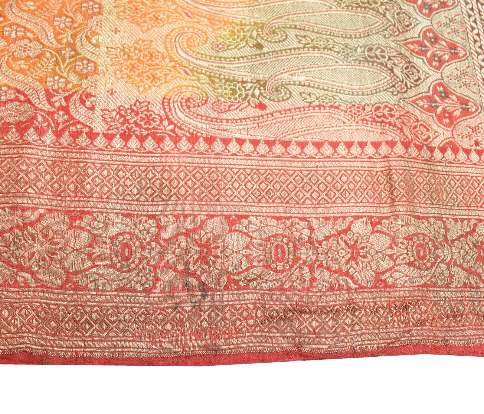 Sushila Vintage Heavy Saree Blend Satin Silk Banarasi Brocade Woven Sari Fabric
