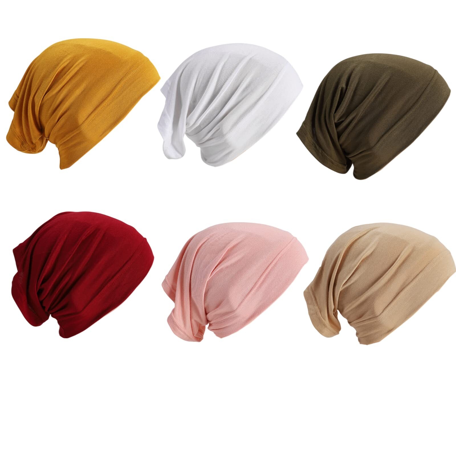 6 Pieces Inner Hijab Cap for Women Islam Muslim Turban Under Scarf Undercap S…