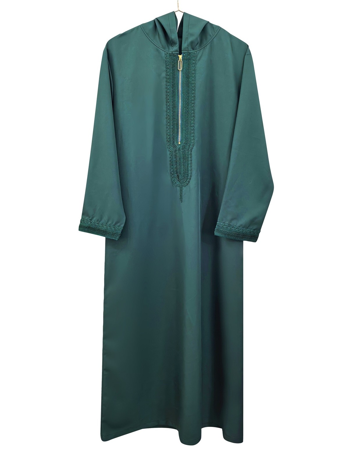 Mens Hooded Thobe Saudi Islamic Clothing Arab Muslim Eid Kaftan Jubbah Robe
