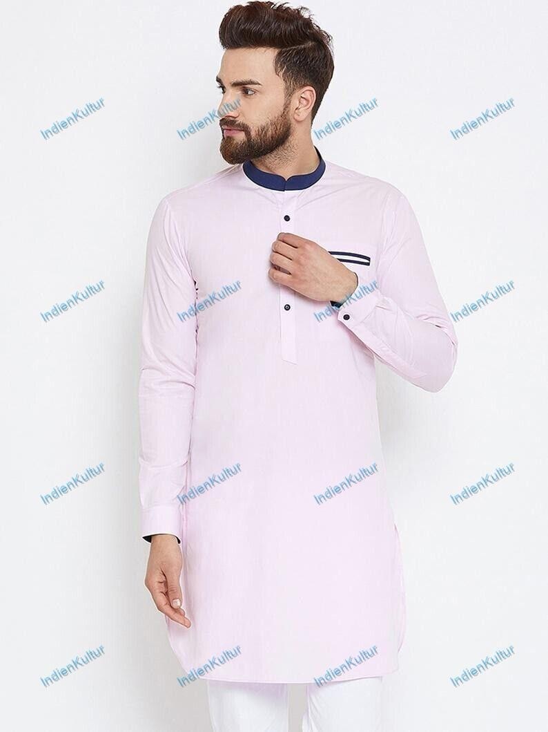Indian Cotton Mens Kurta Shirt Big & Tall Traditional Mans Kurta