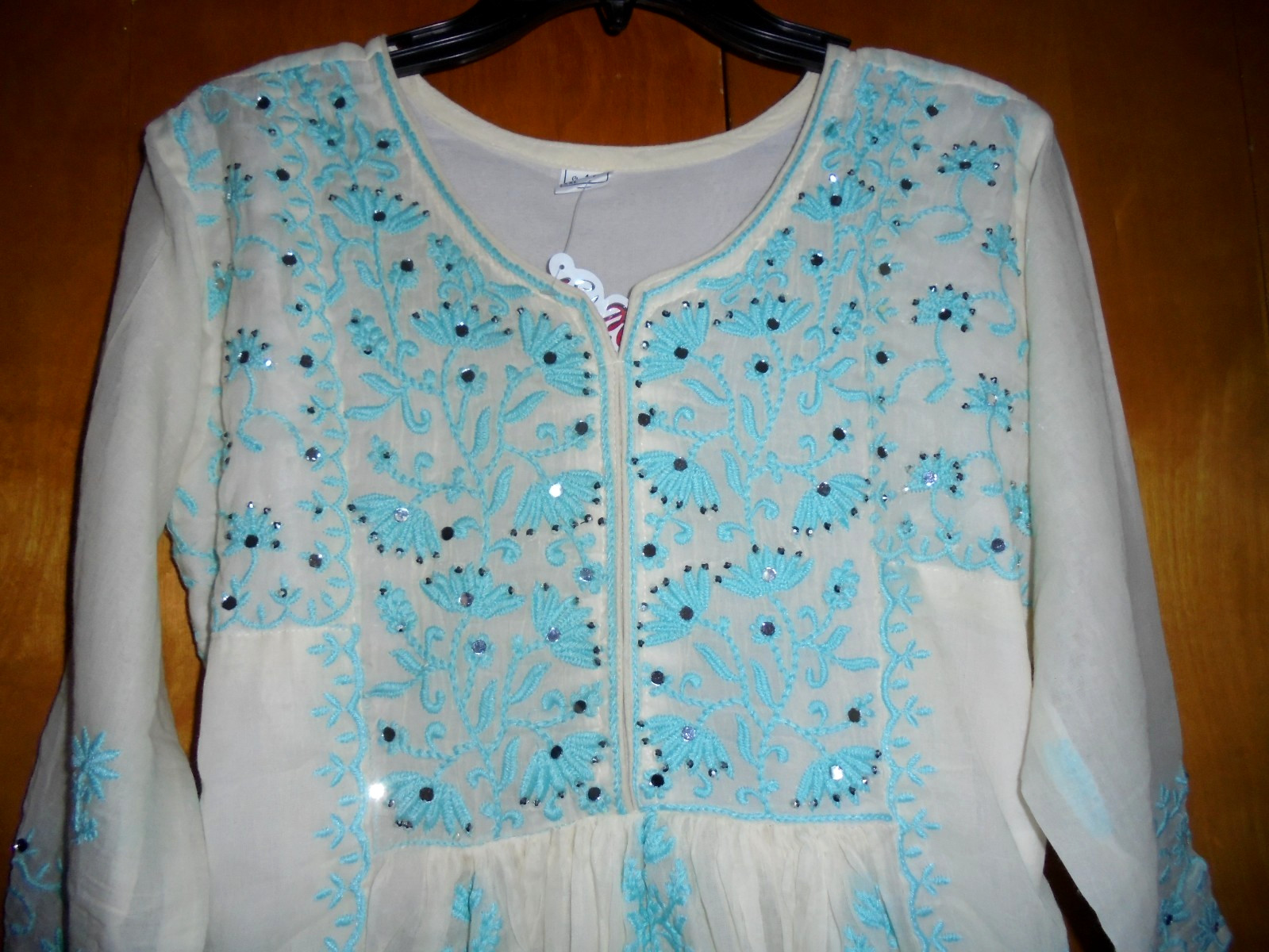 Indian Pakistani anarkali long kurta white size M not Khaadi Maria B Sadabahar