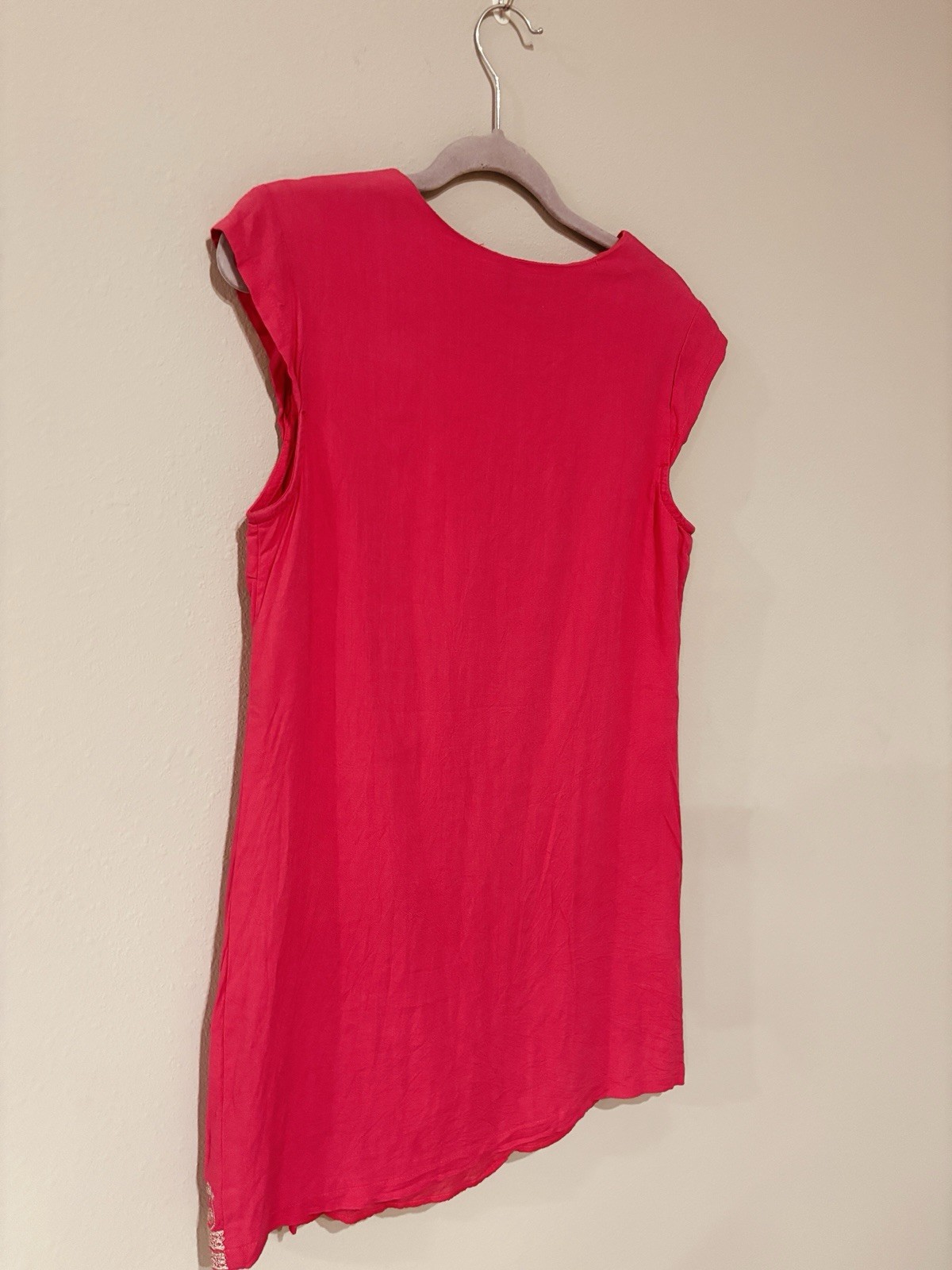 The Langford Line Pink Embroidered Kurta M Linen Blend Traditional Elegant Chic